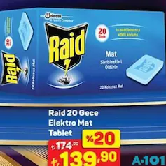 RAİD 20 GECE ELEKTRO MAT TABLET